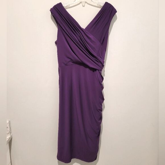 Adrianna Papell 💜 Ruching evening dress size Small - Picture 10 of 13